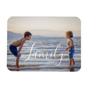 Íman Nome da Família Personalizada de Modelo de Foto Mo