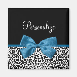 Íman Nome da Menina Leopard Impressão Bonito Cobalt Bl