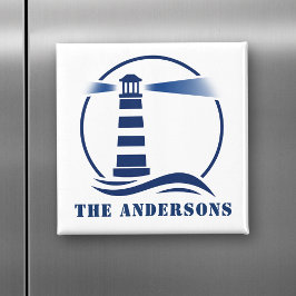 Íman Nome da sua família ou Farol de texto Ondas do oce