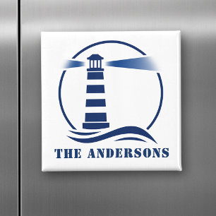 Íman Nome da sua família ou Farol de texto Ondas do oce