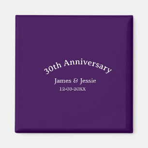 Íman nome data do 30º aniversário de casamento roxo sim