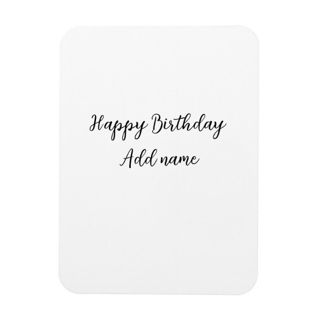 Íman Nome de adição de aniversário de feliz título míni (Vertical)