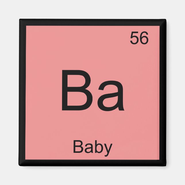 Íman Nome de Bebê Química Elemento Tabela Periódica (Frente)
