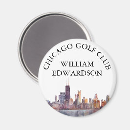 Íman Nome de Clube de Golfe Personalizado Chicago Skyli
