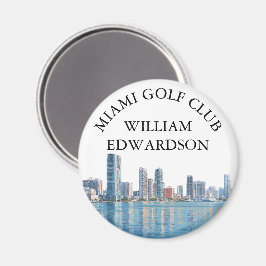 Íman Nome de Clube de Golfe Personalizado com a Silhuet