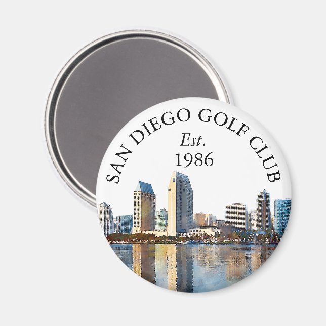 Íman Nome de Clube de Golfe Personalizado da Silhueta d (Front/Back)