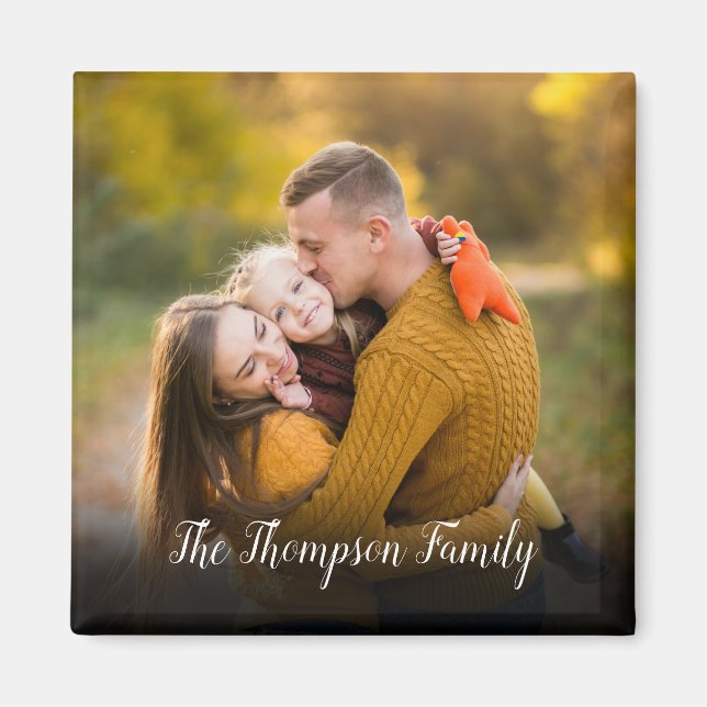 Íman Nome de Foto Personalizado Simples Moderno (Frente)