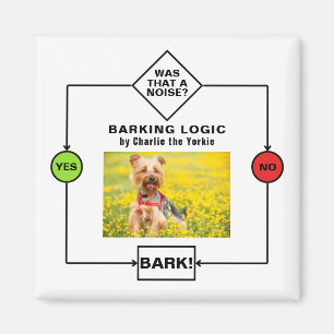 Íman Nome de Fotografia do Yorkie Dog Barking Logic Per