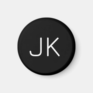 Íman Nome de iniciais minimalista personalizável