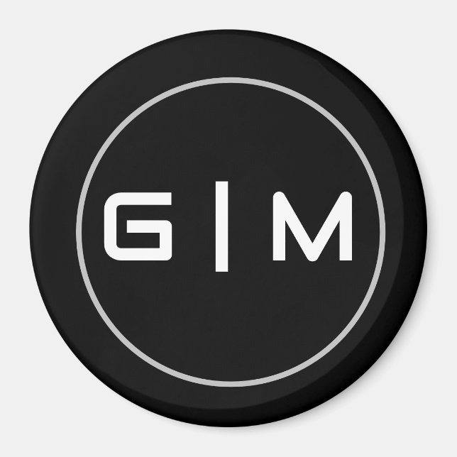 Íman Nome de iniciais personalizável (Frente)