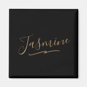 Íman Nome de Script Feminina Dourada Moderna