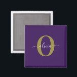 Íman Nome de Script Monograma Personalizado Branco Puro<br><div class="desc">Este elegante monograma e na moda pode ser dado como presente para um aniversário, casamento, chá de panela, aniversário, Dia de as mães ou qualquer ocasião. Pode ser personalizado com o nome e a inicial da pessoa. Você pode alterar a fonte, a cor da fonte, o tamanho da fonte e...</div>