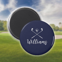Íman Nome de Script Personalizado Tacos de Golfe Azul M