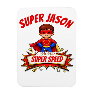 Íman Nome de Super-Herói Infantil Personalizado & Super