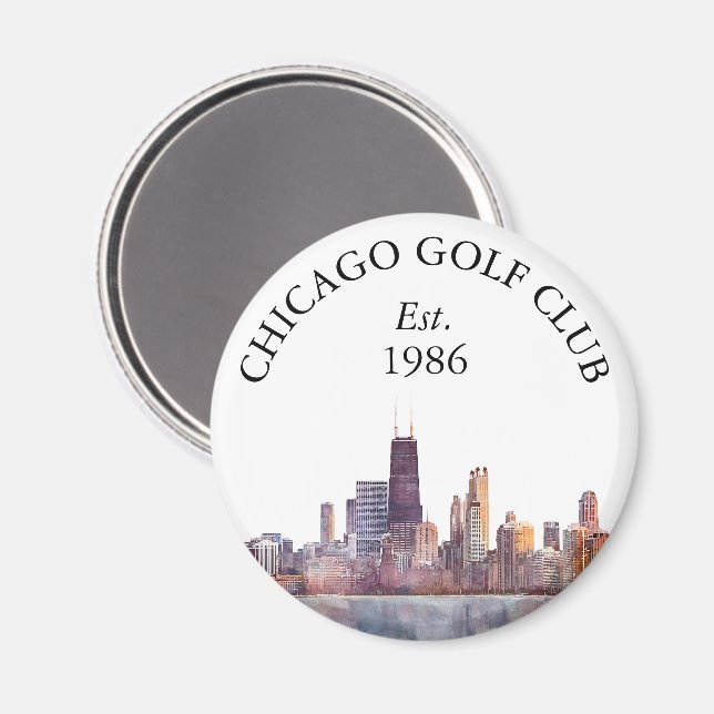 Íman Nome de taco de golfe personalizado da silhueta de (Front/Back)
