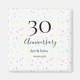 Íman Nome do aniversário da 30 da bolinhas de  amarelo-