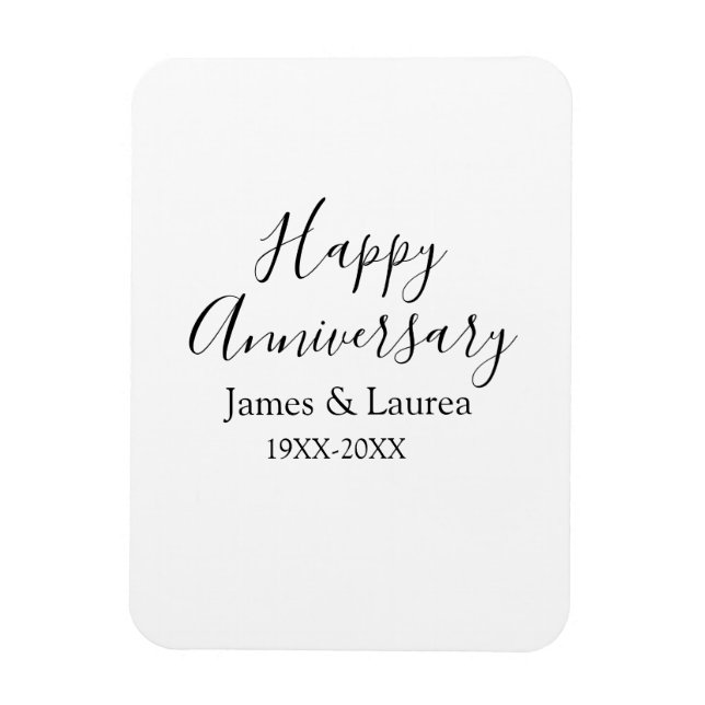 Íman Nome do casamento do aniversário feliz data ano si (Vertical)