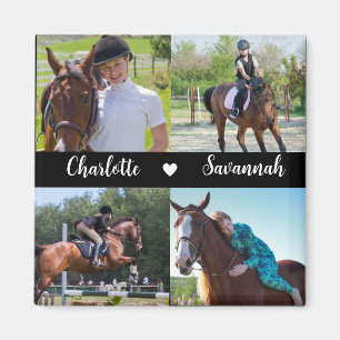 Íman Nome do Cavalo de Colagem de Fotos Personalizado 4