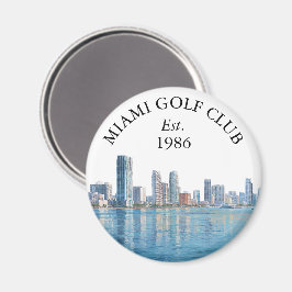 Íman Nome do Clube de Golfe Personalizado com a Silhuet