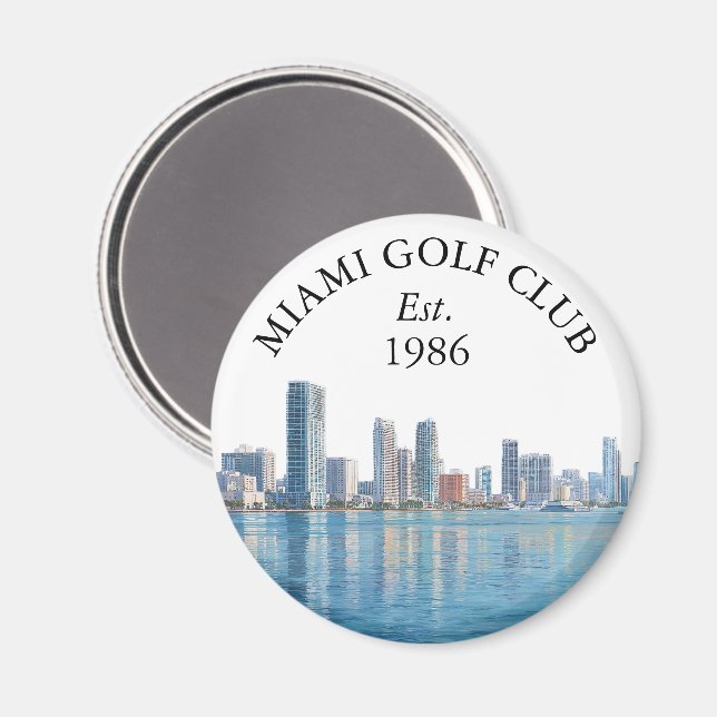 Íman Nome do Clube de Golfe Personalizado com a Silhuet (Front/Back)