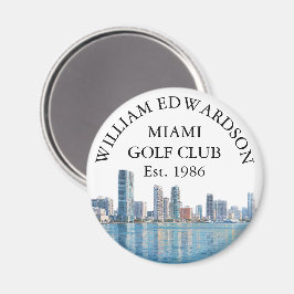 Íman Nome do Clube de Golfe Personalizado da Silhueta d