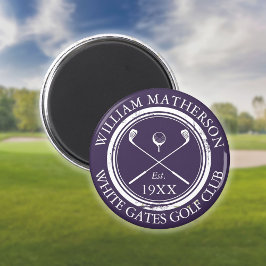 Íman Nome do clube de golfe personalizado Roxo