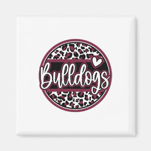 Íman Nome do Espírito Escolar Leopard Bulldogs Fan Team