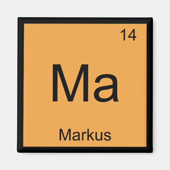 Íman Nome do Markus Elemento de Química Mesa Periódica (Frente)