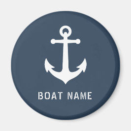 Íman Nome do navio Náutico Vintage Anchor Ocean Cinza B