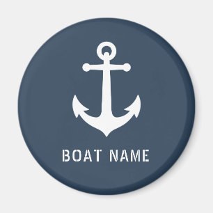 Íman Nome do navio Náutico Vintage Anchor Ocean Cinza B