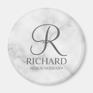 Íman Nome do Padrinho de casamento Personalizado Marble