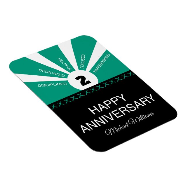 Íman Nome e ano personalizados, Aniversário do funcioná (Lado Direito)