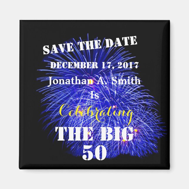 Íman Nome e data personalizados - (Frente)