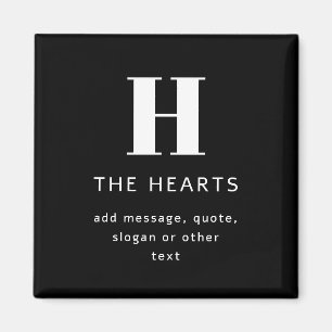 Íman Nome e Mensagem do Monograma Moderno Editável Pr