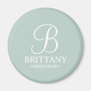 Íman Nome e Monograma da Bridesmaid Personalizada