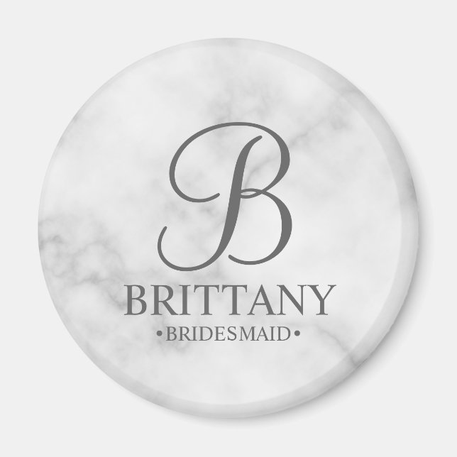 Íman Nome e Monograma da Bridesmaid Personalizada (Frente)
