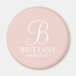 Íman Nome e Monograma da Bridesmaid Personalizada