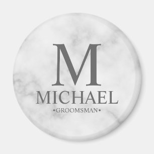 Íman Nome e Monograma do Padrinho de casamento Personal