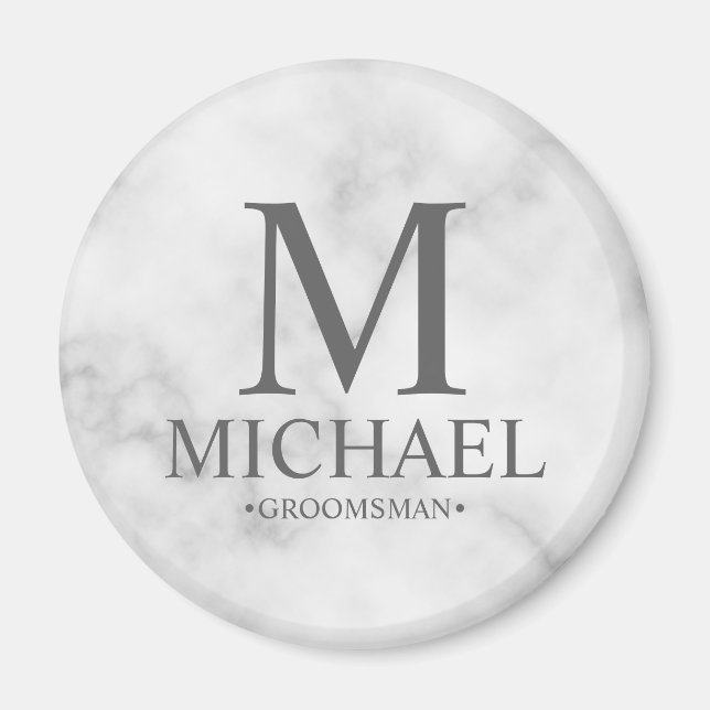 Íman Nome e Monograma do Padrinho de casamento Personal (Frente)