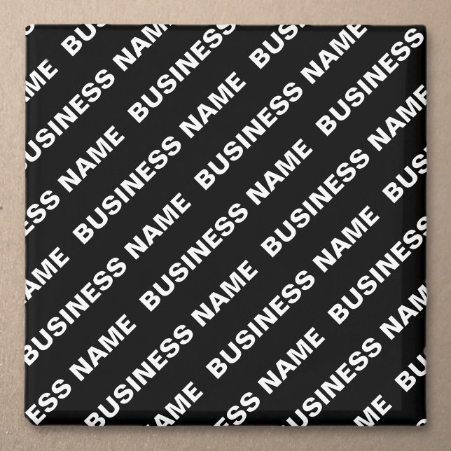 Íman Nome Editável Repetível Negrito | Branco preto sim (Criador carregado)