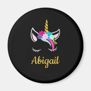 Íman Nome Escuro Abigail Unicorn T-Shirt