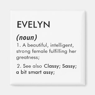 Íman Nome Evelyn, Nome editável, Nome personalizado