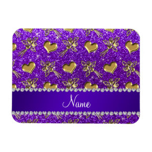 Íman Nome indigo rosa de ouro roxo