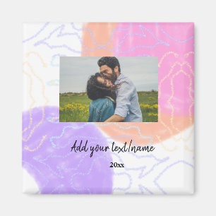 Íman nome monograma de casal personalizado simples mini