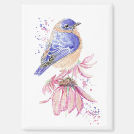 Íman Nome personalizado Aquarela Bluebird Garden Bird A