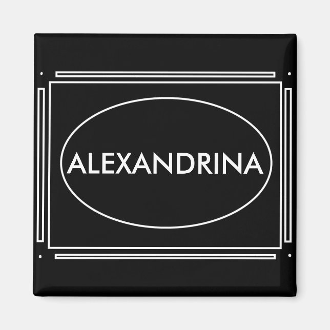Íman Nome Personalizado Art Deco Gift (Frente)