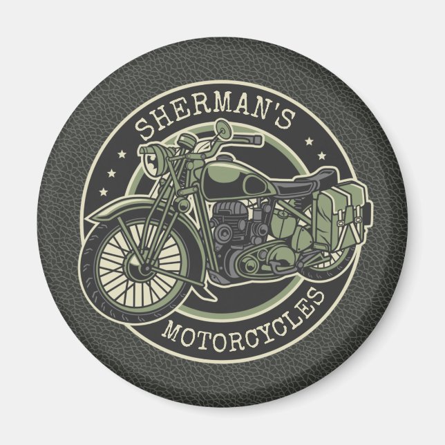 Íman NOME Personalizado Biker de Motocicletas Militar R (Frente)