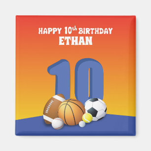 Íman Nome Personalizado Boy 10º Aniversário de Esport