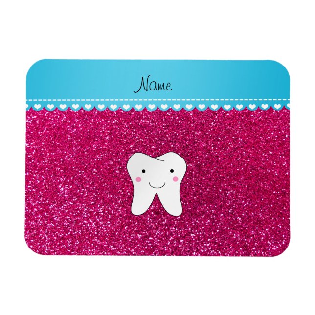 Íman Nome personalizado brilho cor-de-rosa fofo dos den (Horizontal)