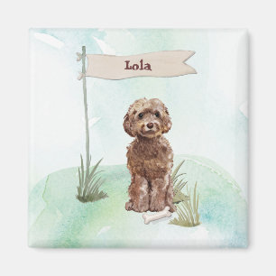 Íman Nome Personalizado Cão de Pet Brown Cockapoo